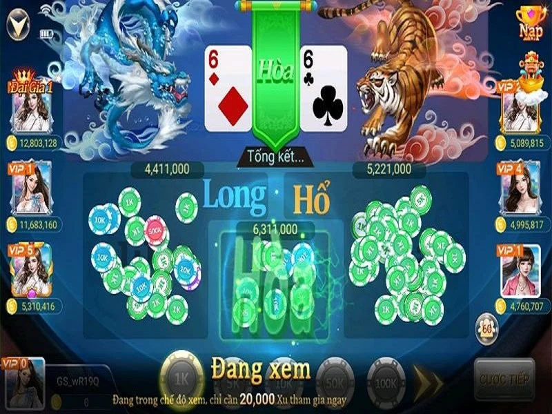 Luật chơi của game Long Hổ đơn giản